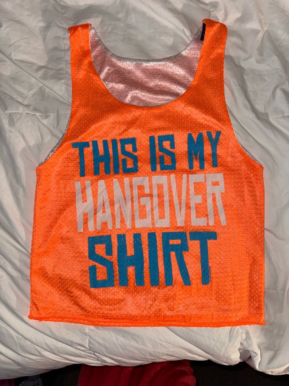 Women's Orange Graphic Tank Top - 'This Is My Hangover Shirt'